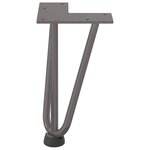 vidaXL Pieds en épingle à cheveux pour table basse 4 pièces Acier naturel 20 cm Acier massif