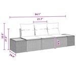 vidaXL Ensemble de canapé de jardin 3 Pièces Noir 239 x 62 x 85 cm