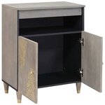 vidaXL Buffet Gris et or 60 x 33.5 x 75 cm Bois de manguier massif