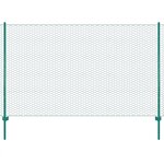 vidaXL Clôture en grillage métallique avec poteaux Acier 25x2 m Vert