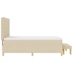 vidaXL Lit à Sommier avec Matelas & Banc Crème 140x200 cm Tissu