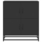vidaXL Buffet noir 68x35x76 cm bois d'ingénierie