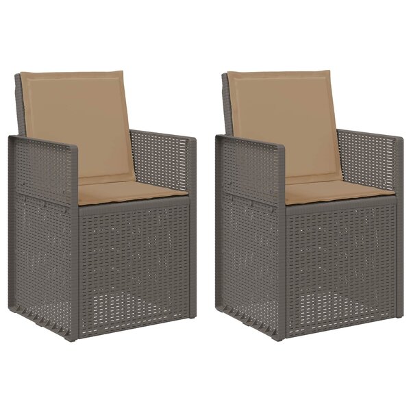vidaXL Chaises de jardin salle à manger 2 Pièces Gris clair et Taupe PP