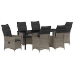 vidaXL Ensemble de salle à manger pour jardin 7 pc Gris polyrotin