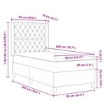 vidaXL Lit à ressorts avec matelas Bleu 90 x 200 cm Velours