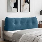 vidaXL Coussin de Dos Bleu 140 x 24 x 50 cm Velours