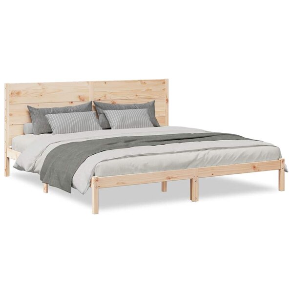 vidaXL Cadre de lit extra long sans matelas 200x220 cm bois massif