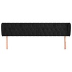 vidaXL Tête de lit avec oreilles Noir 183x23x78/88 cm Velours