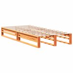 vidaXL Lit bibliothèque sans matelas cire marron 100x200 cm pin massif