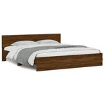 vidaXL Cadre de lit avec tête de lit et LED chêne marron 180x200 cm