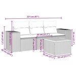 vidaXL Salon de jardin avec coussins 4 Pièces beige résine tressée