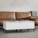 vidaXL Tables d'appoint 2Pièces Blanc brillant 50x46x35cm Bois ingénierie