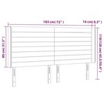 vidaXL Tête de lit à LED Marron foncé 183x16x118/128 cm Tissu