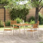 vidaXL Table à manger d'extérieur Marron Bois d'acacia massif