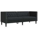vidaXL Canapé Chesterfield Argyle Noir 194 x 74.5 x 70.5 cm Faux cuir