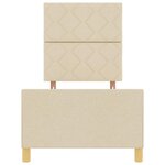 vidaXL Cadre de lit avec tête de lit Crème 80 x 200 cm tissu