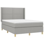 vidaXL Sommier à lattes de lit matelas LED Gris clair 140x190 cm Tissu