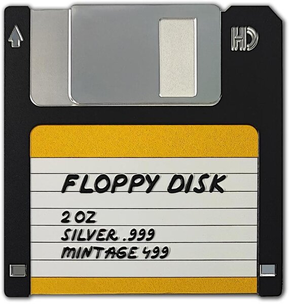 Monnaie FLOPPY DISK TechStalgic Coloured 2 Oz Argent 2$ Niue 2024