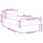 vidaXL Cadre de lit ottoman avec matelas noir 80x200 cm tissu