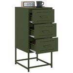 vidaXL Table de chevet vert olive 36x39x78 cm acier