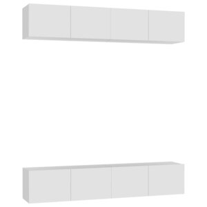 vidaXL Meubles TV 4 Pièces Blanc 80x30x30 cm Bois d'ingénierie