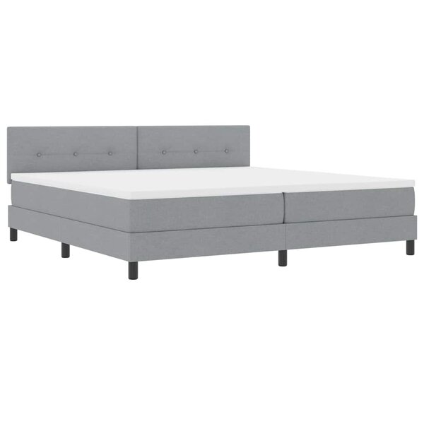 vidaXL Lit à ressorts avec matelas Gris clair 200 x 200 cm tissu