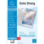 Sachet de 10 pochettes perforées polypropylène lisse haute qualité 9x100e A4 EXACOMPTA
