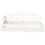 vidaXL Lit de jour avec gigogne et tiroirs sans matelas blanc 80x200cm