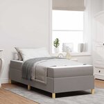 vidaXL Lit à ressorts avec matelas Taupe et blanc 90 x 200 cm tissu