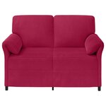 vidaXL Sofa 2 places Bordeaux 138 x 83 x 95 cm Velours