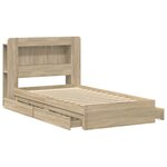 vidaXL Cadre de lit avec rangement Chêne Sonoma 90 x 190 cm