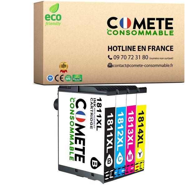 CARTOUCHE 18XL lot de 4 Compatible COMETE, Entreprise française