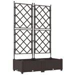 vidaXL Jardinier avec Treillis 2 Pièces Marron 80x40x125 5 cm