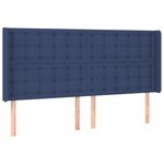 vidaXL Tête de lit avec oreilles Bleu 183x16x118/128 cm Tissu