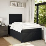 vidaXL Sommier à lattes de lit avec matelas noir 120x190 cm velours