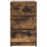 vidaXL Table de chevet avec 3 tiroirs chêne fumé 39x35x65 cm
