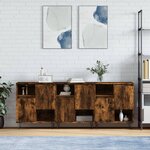 vidaXL Buffets 3 Pièces Chêne fumé Bois d'ingénierie
