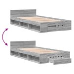 vidaXL Cadre de lit avec tiroir sans matelas sonoma gris 100x200 cm