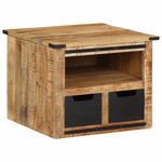 vidaXL Table basse avec tiroirs 50x50x40 cm bois de manguier massif