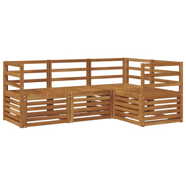 vidaXL Ensemble de canapés d'extérieur 4 pc Naturel Polyester