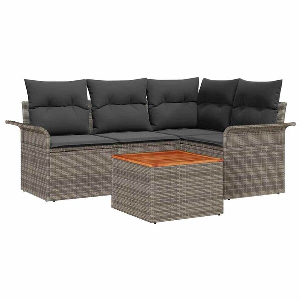 vidaXL Ensemble de canapé de jardin Manuel 5 Pièces Gris 55 x 55 x 37 cm