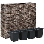 vidaXL Lit surélevé avec 4 pots Jacinthe d'eau Marron