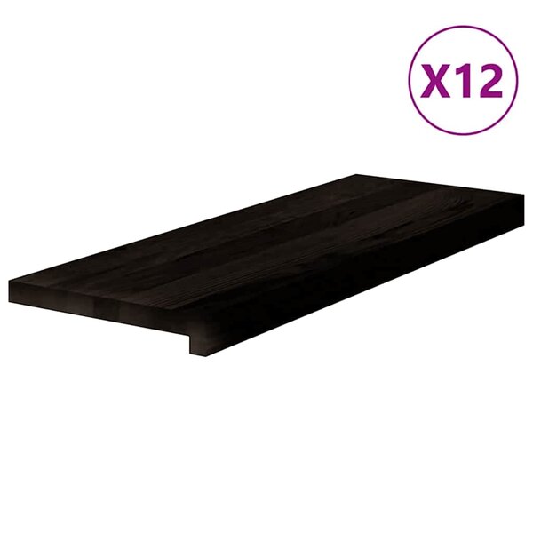 vidaXL Marches d'escalier 12 Pièces marron foncé 70x25x2 cm chêne massif