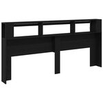 vidaXL Tête de lit LED avec étagère Chêne noir 220 x 18.5 x 103.5 cm