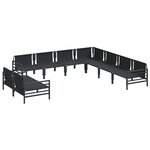 vidaXL Ensemble de canapé de jardin 9 Pièces Anthracite Acier
