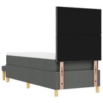 vidaXL Lit à ressorts avec matelas Gris foncé 80 x 200 cm tissu
