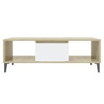 vidaXL Table basse blanc chêne sonoma 103 5x60x35 cm bois d'ingénierie