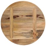 vidaXL Dessus de table Ø 50x2 5 cm rond bois massif de manguier brut