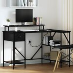vidaXL Bureau Chêne noir 120 x 79 x 86.5 cm Bois d'ingénierie