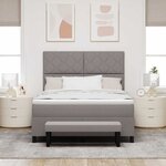 vidaXL Lit à ressorts avec matelas Taupe 140 x 200 cm tissu